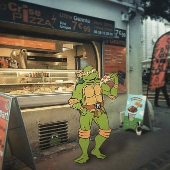 pizza efix photomontage Montpellier tortues ninjas