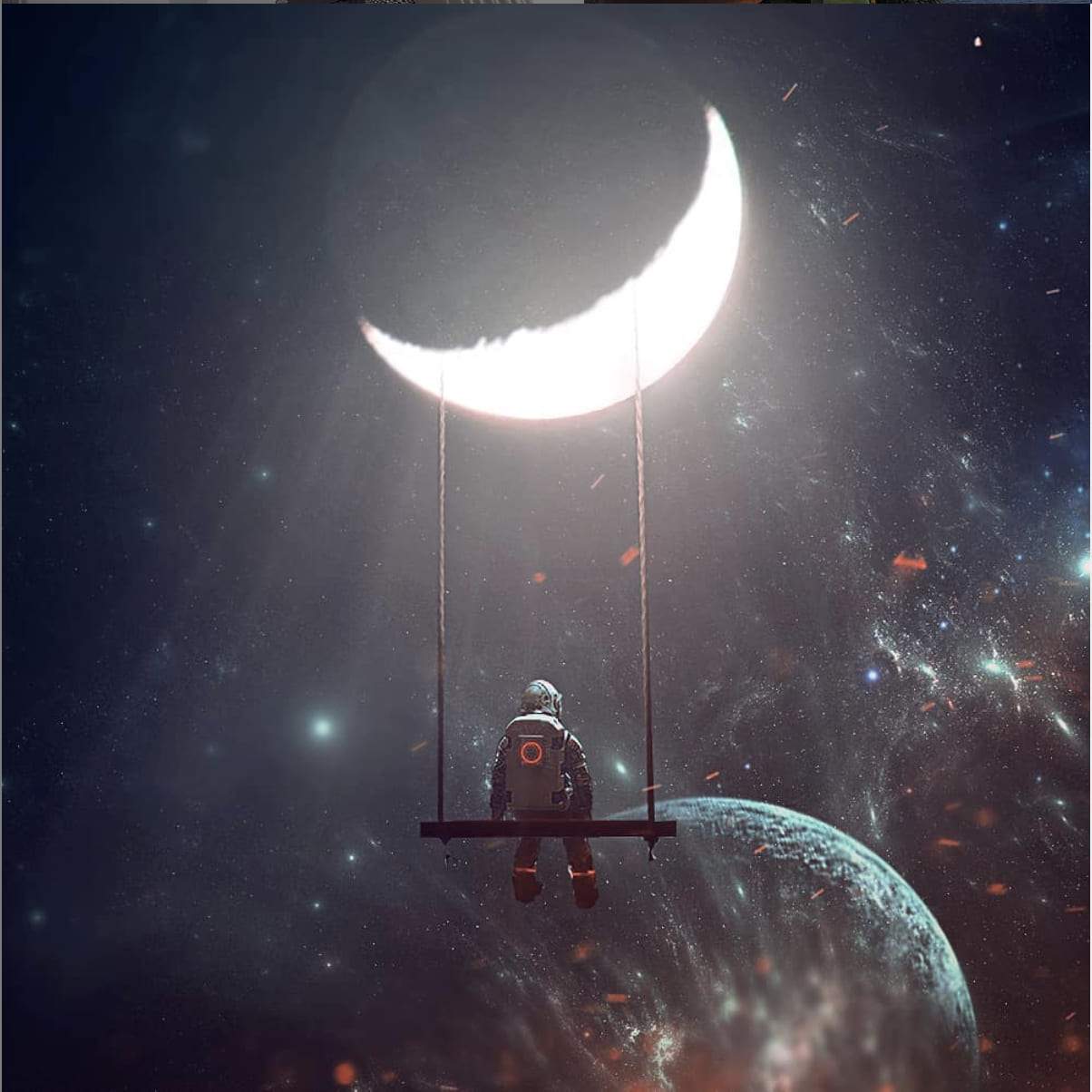 efix graphisme lune astronaute photomontage