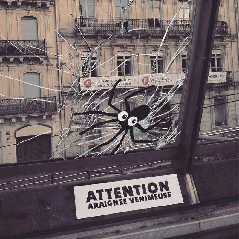 Street-art efix Montpellier araignée