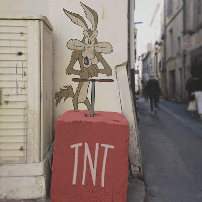 Street-art efix Montpellier coyotte
