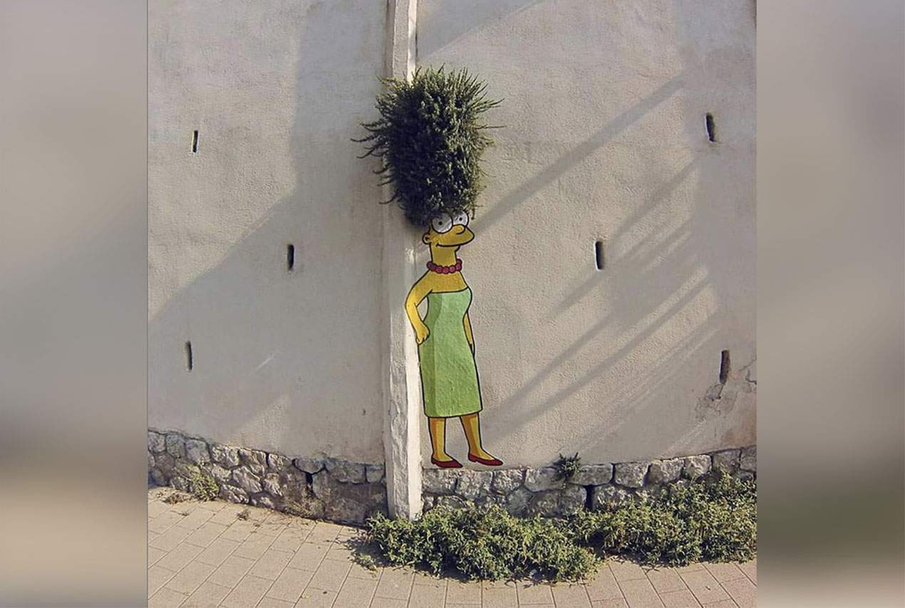 Street-art efix Montpellier marge cheveux