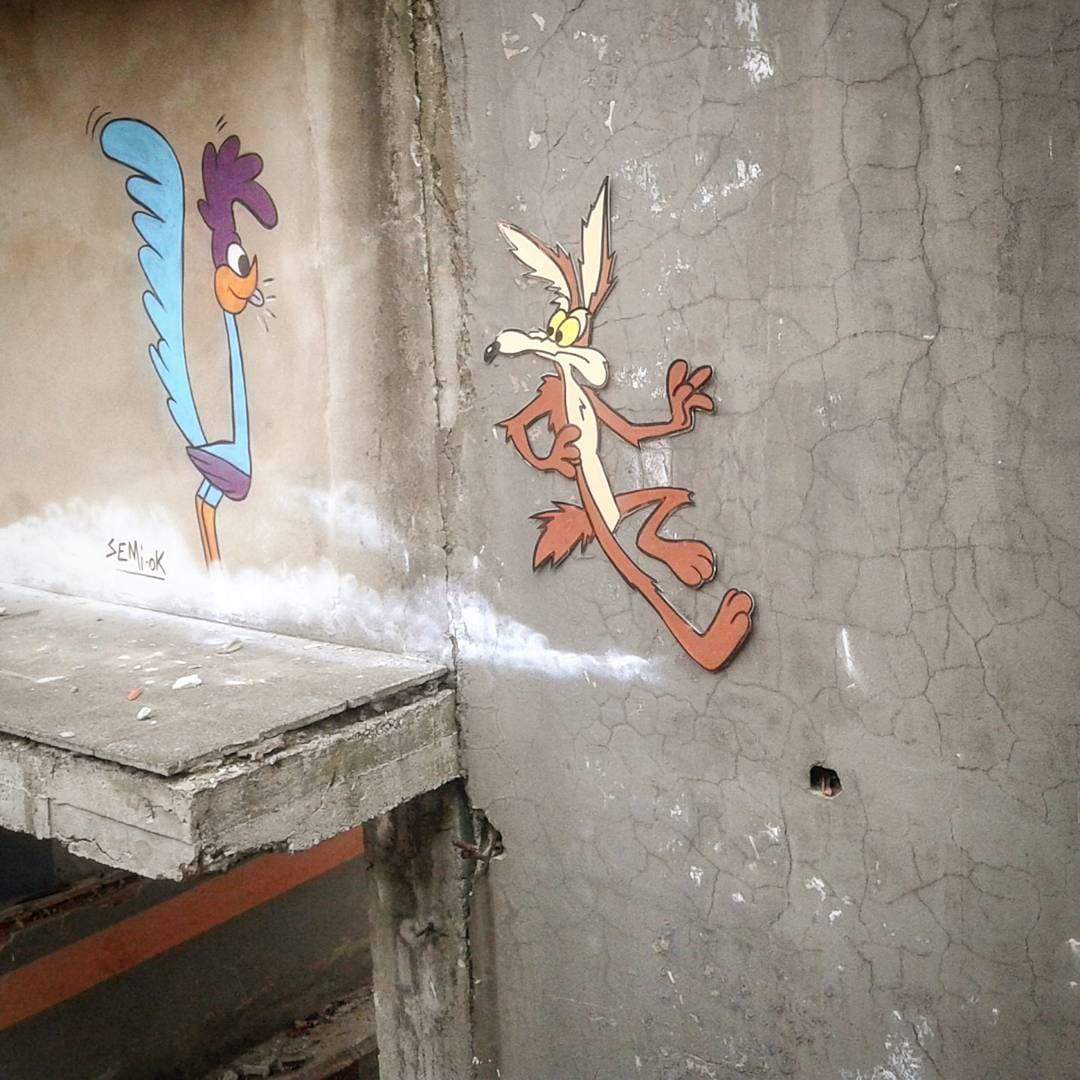 street art semi ok & efix looney tunes