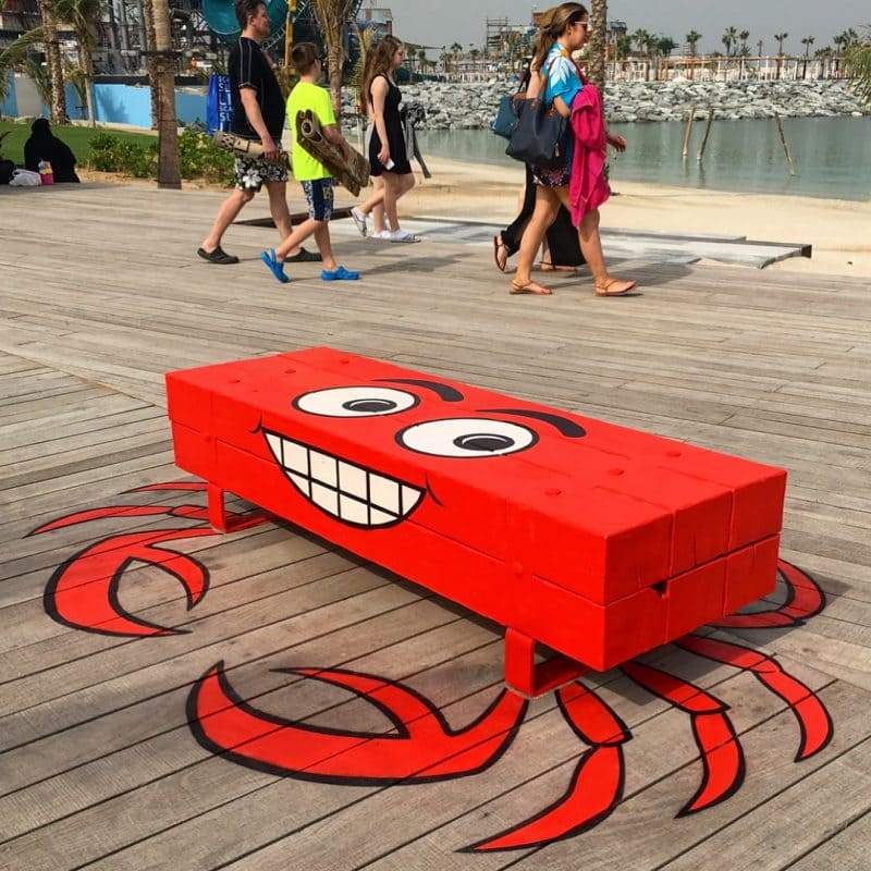 funny street art crabe efix